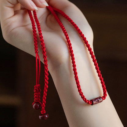 Buddhist Blessing Natural Cinnabar Calm Blessing Red String Belly Chain