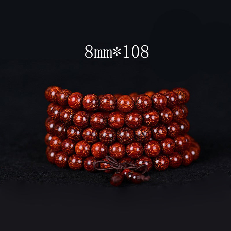 Buddhist Blessing Tibetan Small Leaf Red Sandalwood Balance Bracelet
