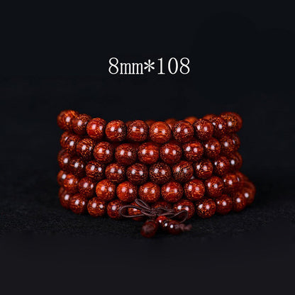 Buddhist Blessing Tibetan Small Leaf Red Sandalwood Balance Bracelet