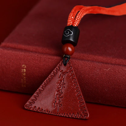 Buddhist Blessing Cinnabar Amitabha Calm Necklace Pendant