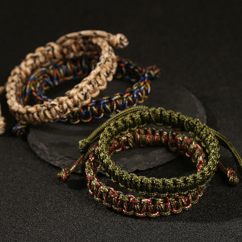 Buddhist Blessing Handmade Colorful Rope Braided Bracelet