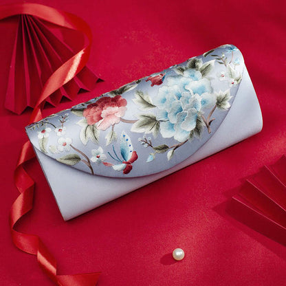 Buddhist Blessing Peony Tulip Su Embroidery Wedding Shopping Purse Handbag Crossbody Bag