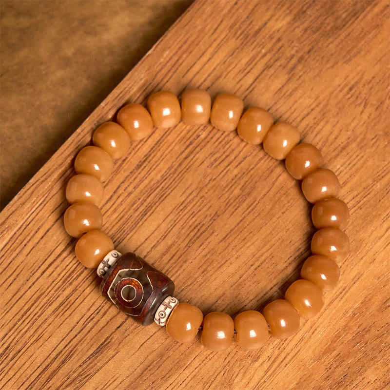 Buddhist Blessing Tibetan Bodhi Seed Dzi Bead Keep Away Evil Spirits Bracelet
