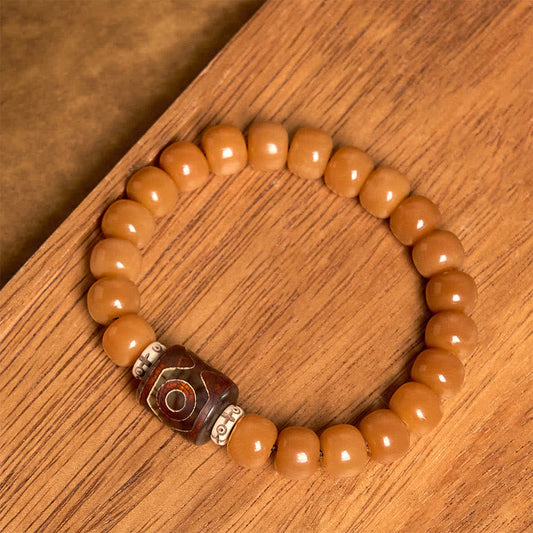 Buddhist Blessing Tibetan Bodhi Seed Dzi Bead Keep Away Evil Spirits Bracelet