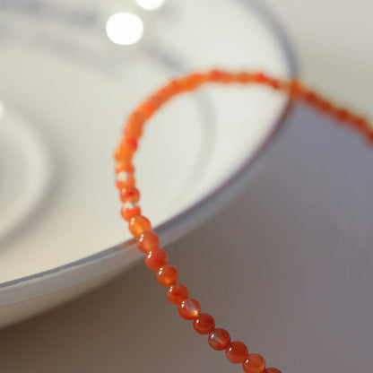 Buddhist Blessing Natural Cherry Persimmon Red Agate Ultra-thin Beads Confidence Bracelet