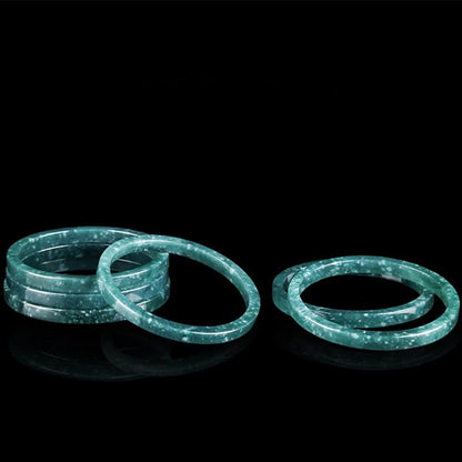 Buddhist Blessing Natural Jade Abundance Thin Bracelet Bangle