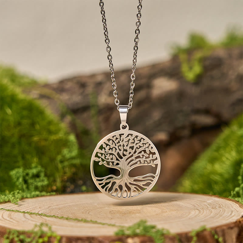 Buddhist Blessing The Tree Of Life Titanium Steel Enlightenment Necklace Pendant