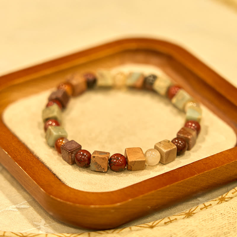 Buddhist Blessing Shoushan Stone Red Agate Prosperity Bracelet