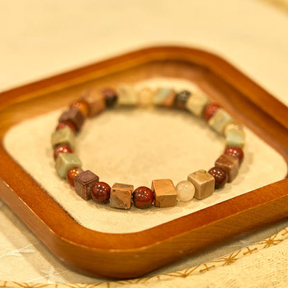 Buddhist Blessing Shoushan Stone Red Agate Prosperity Bracelet