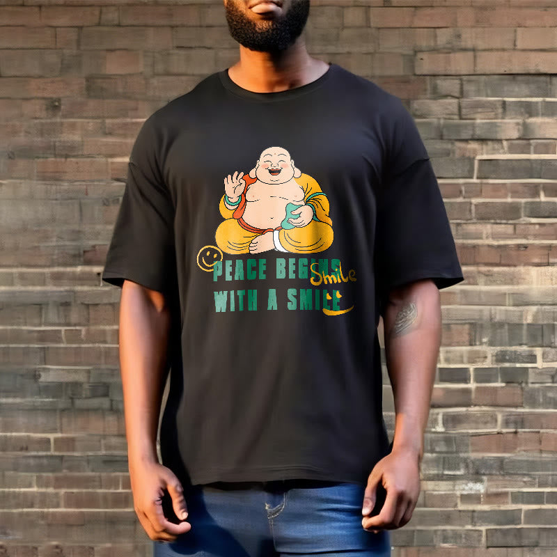 Buddhist Blessing Peace Begins With A Smile Tee T-shirt
