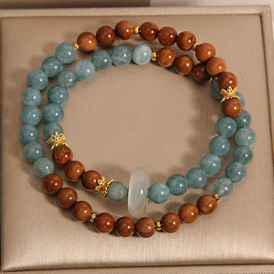 Buddhist Blessing Kuka Seed Jade Wealth Luck Bracelet