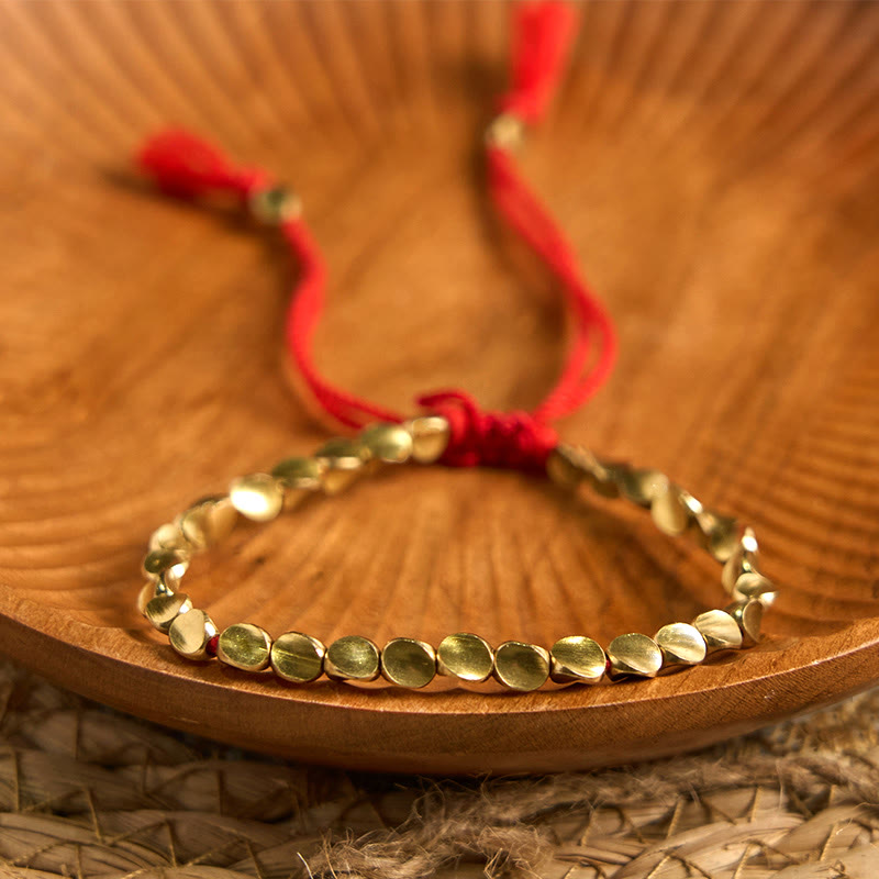 Buddhist Blessing Tibetan Copper Beads Healing Luck Bracelet