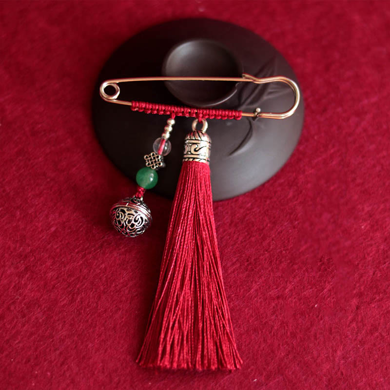 Buddhist Blessing Retro Bell Tassels Brooch