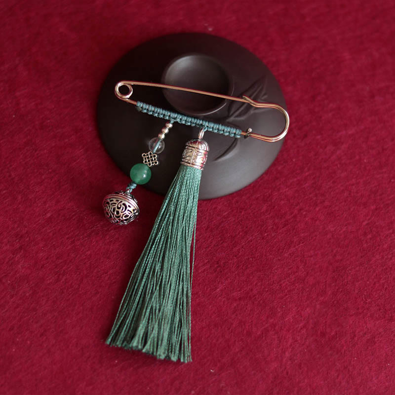 Buddhist Blessing Retro Bell Tassels Brooch