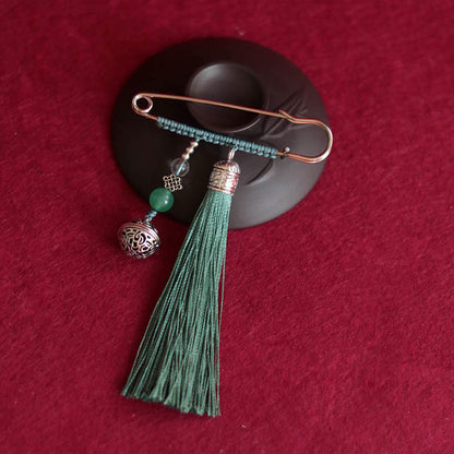 Buddhist Blessing Retro Bell Tassels Brooch