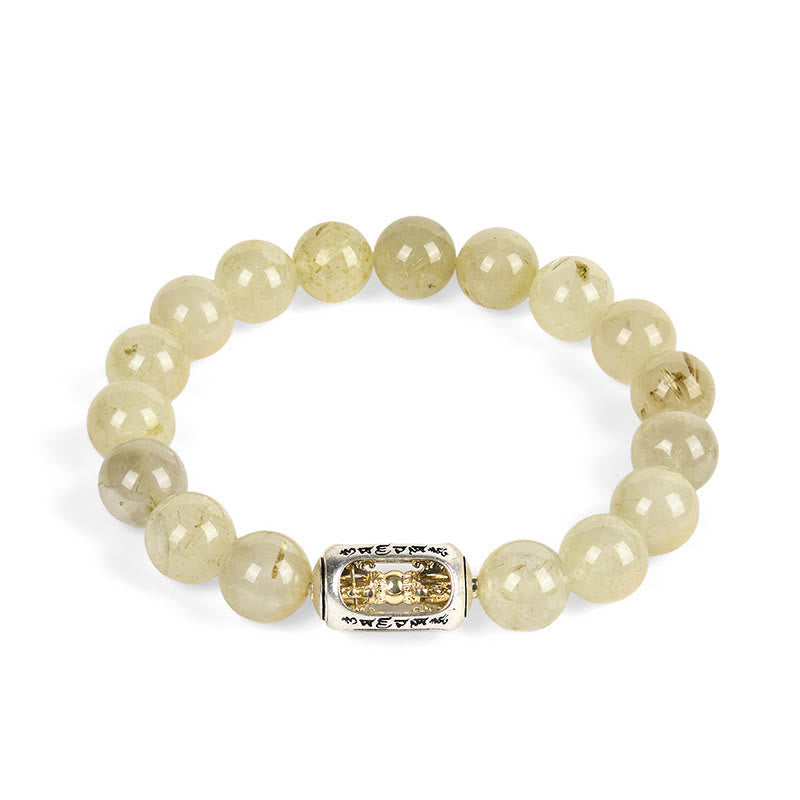 Buddhist Blessing Natural Citrine Om Mani Padme Hum Prosperity Bracelet
