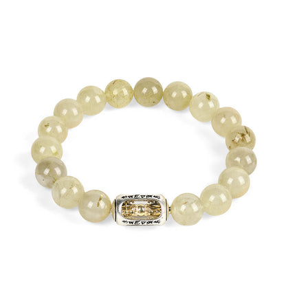 Buddhist Blessing Natural Citrine Om Mani Padme Hum Prosperity Bracelet
