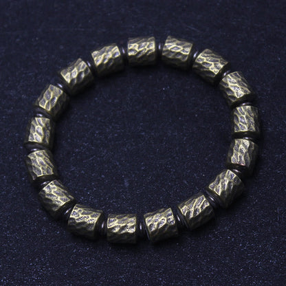 Buddhist Blessing Copper Meteorite Crater Pattern Luck Bracelet