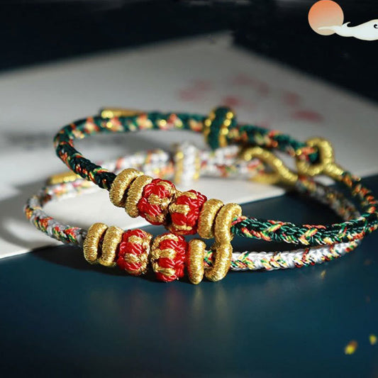 Buddhist Blessing Chinese Zodiac Natal Buddhist Blessing Colorful Strings Luck Bracelet