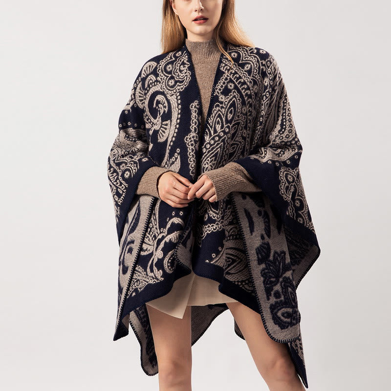 Buddhist Blessing Tibetan Cashew Flower Shawl Fall Winter Cozy Scarf Wrap