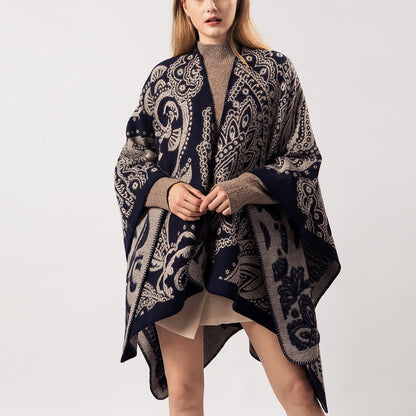 Buddhist Blessing Tibetan Cashew Flower Shawl Fall Winter Cozy Scarf Wrap