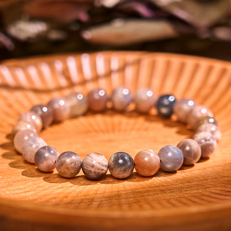 Buddhist Blessing Stone Black Moonstone Soothing Bracelet