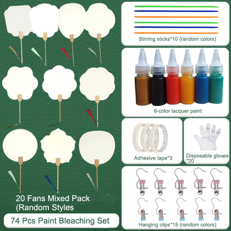 Buddhist Blessing DIY Chinese Lacquer Fan Blank Painting Handheld Fan