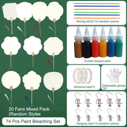 Buddhist Blessing DIY Chinese Lacquer Fan Blank Painting Handheld Fan