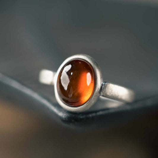 Buddhist Blessing Natural 925 Sterling Silver Garnet Adjustable Inserted Calm Ring