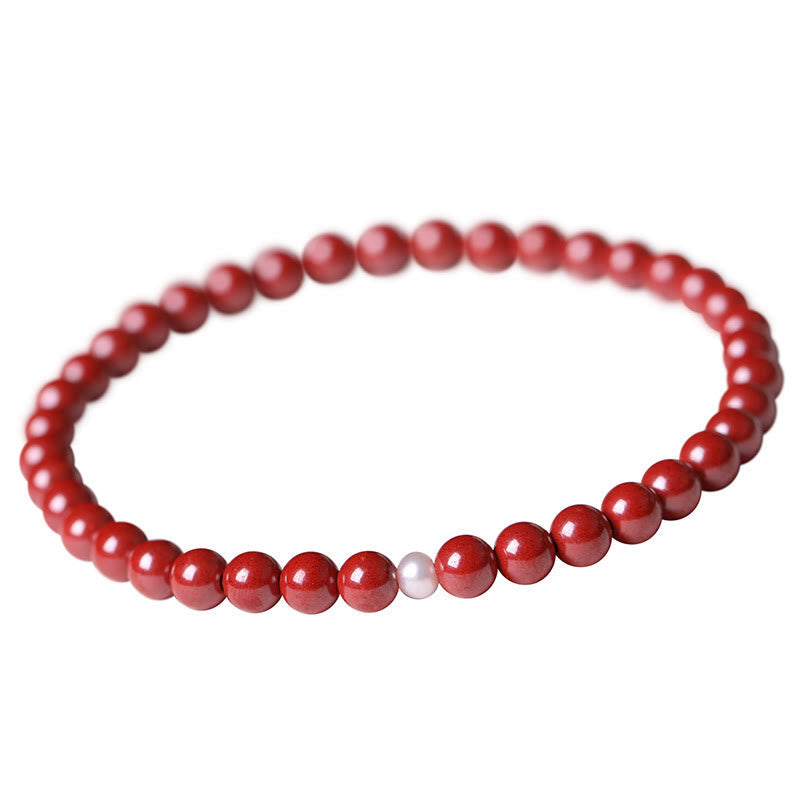 Buddhist Blessing Gourd Pearl Cinnabar Blessing Beads Bracelet
