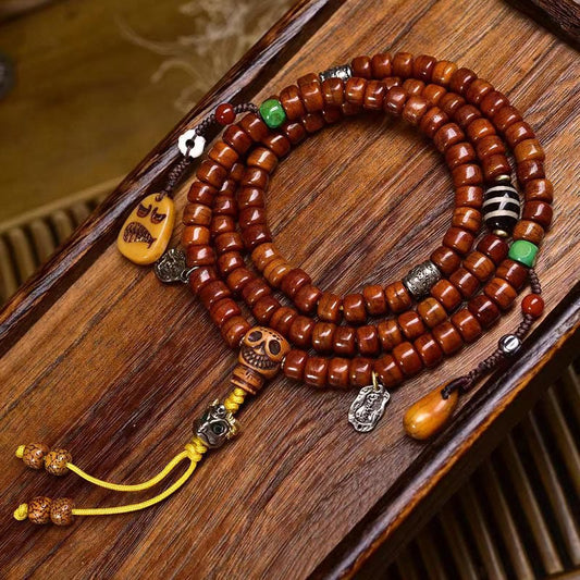 Buddhist Blessing Tibet 108 Beads Bone Beads Dzi Bead Strength Mala