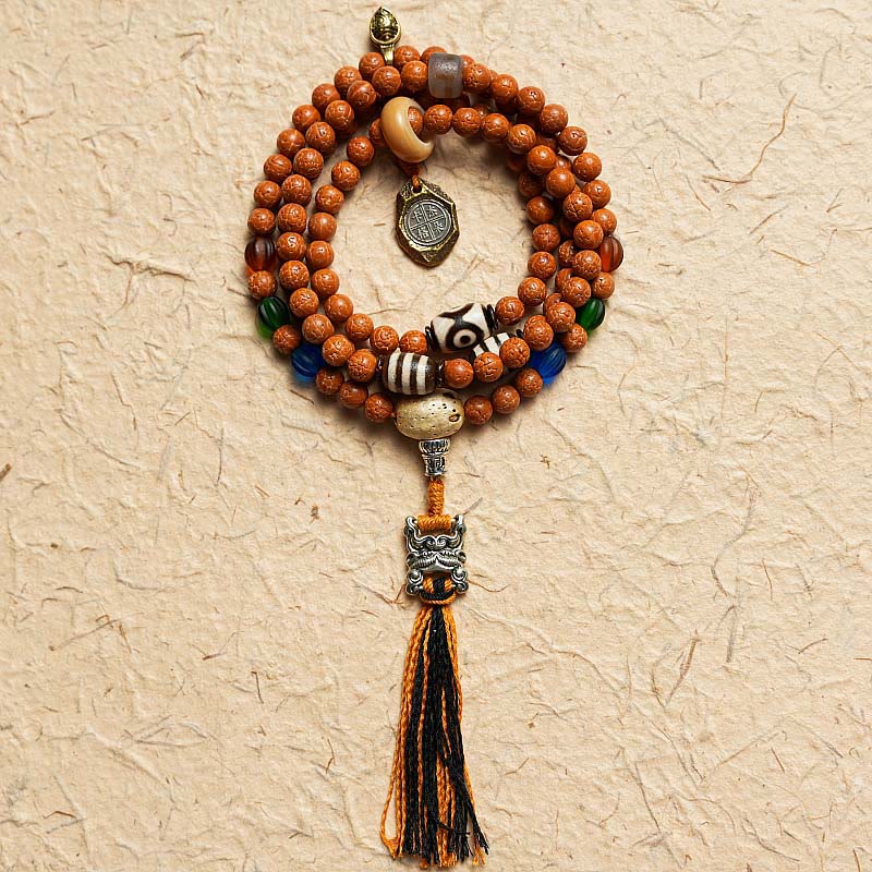 Buddhist Blessing Tibet Bodhi Seed 108 Mala Beads Wisdom Peace Bracelet Necklace