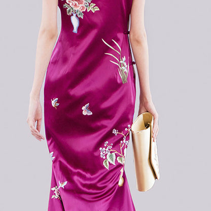 Buddhist Blessing Magnolia Su Embroidery Wedding Shopping Purse Handbag Crossbody Bag