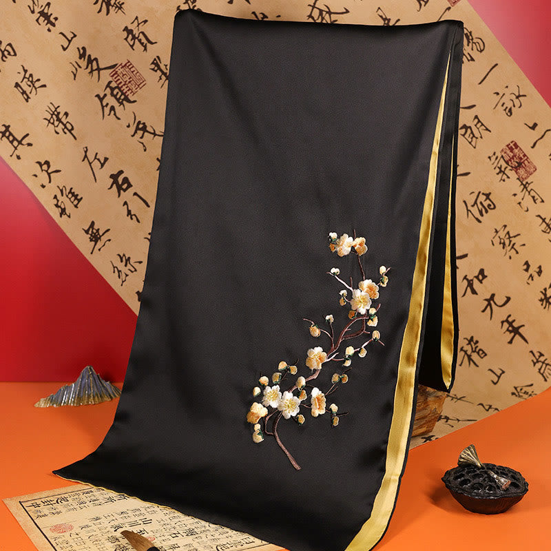 Buddhist Blessing Polyester Shawl Yulan Butterfly Bamboo Magpie Suzhou Embroidery Winter Cozy Travel Scarf Wrap