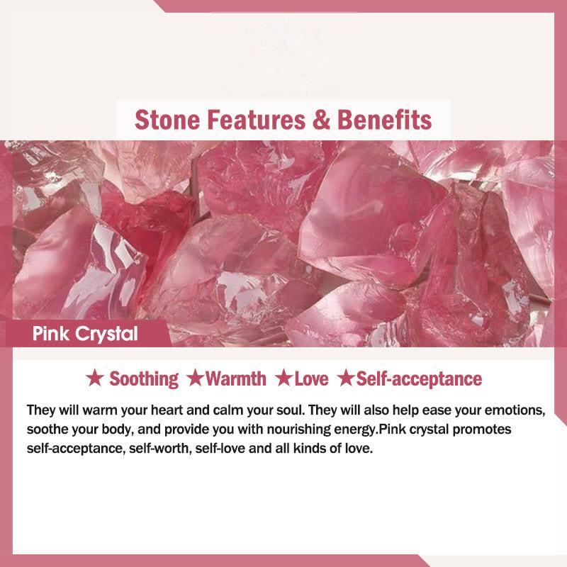 Buddhist Blessing 925 Sterling Silver Lotus Design Natural Pink Crystal Soothing Bracelet