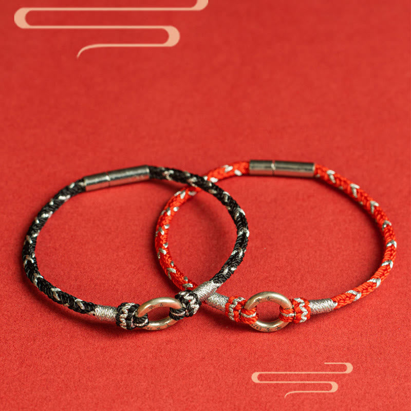 Buddhist Blessing Red String 925 Sterling Silver Safe Luck Bracelet