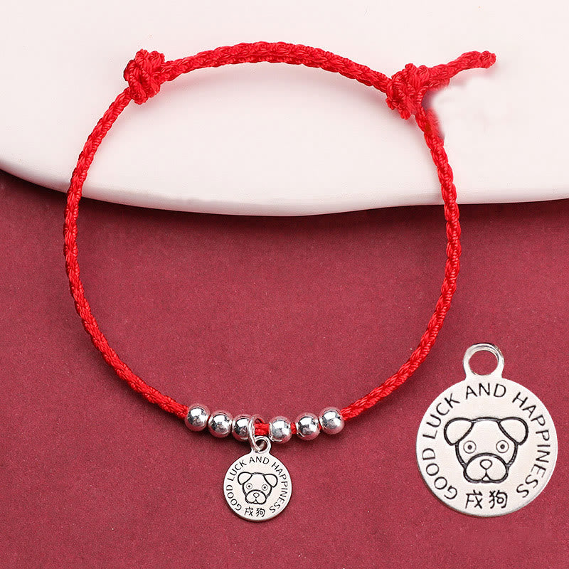 Buddhist Blessing Chinese Zodiac Kid Red String 999 Sterling Silver Protection Bracelet