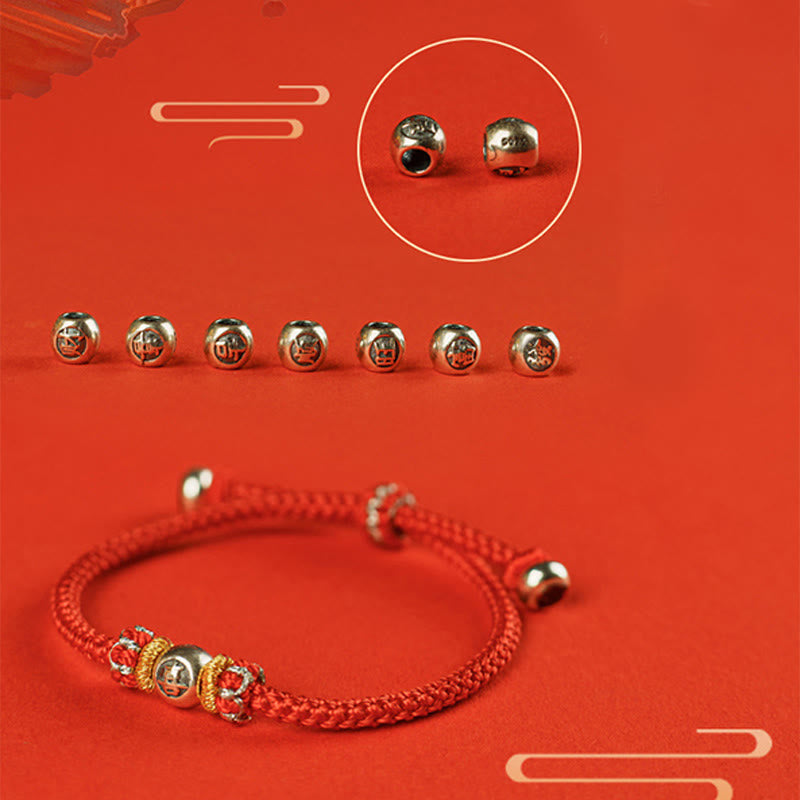 Buddhist Blessing Red String Chinese Characters Protection Bracelet