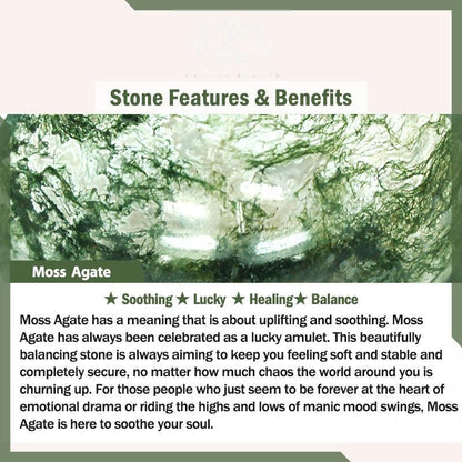 Buddhist Blessing Moss Agate Lucky Bead Soothing Bracelet