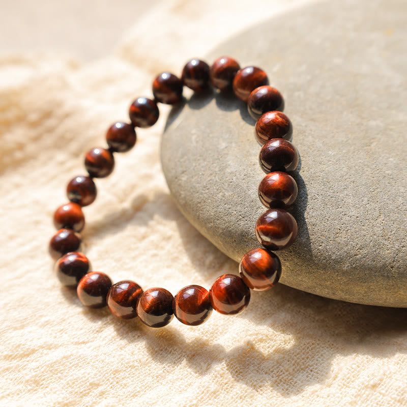 Buddhist Blessing Natural Tiger Eye Healing Bead Bracelet