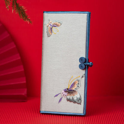 Buddhist Blessing Butterfly Orchid Su Embroidery Journey Shopping Purse Handbag