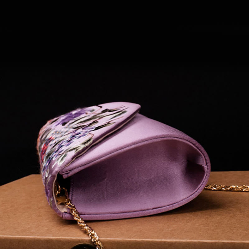 Buddhist Blessing Hydrangea Su Embroidery Wedding Shopping Wallet Purse Handbag Crossbody Bag