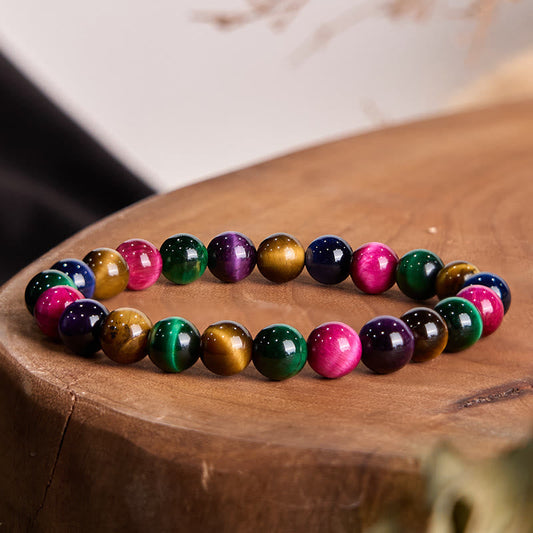 Buddhist Blessing Tiger Eye Resolve Courage Bracelet