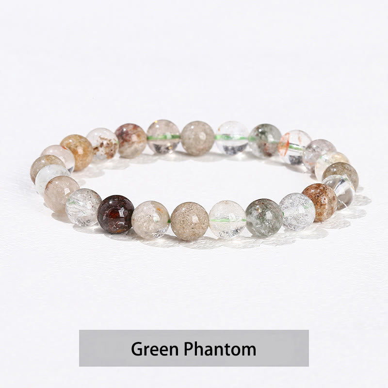 Buddhist Blessing Various Crystal Stone Amethyst Green Aventurine Rose Quartz Healing Bracelet
