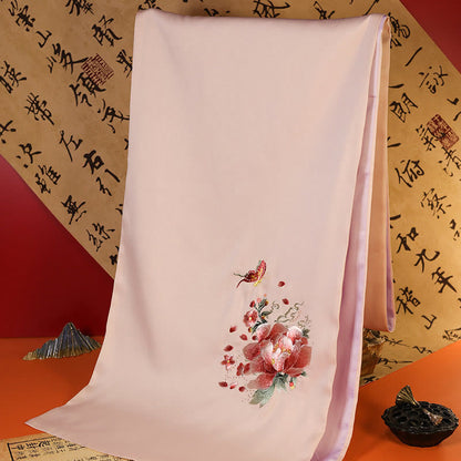 Buddhist Blessing Polyester Shawl Yulan Butterfly Bamboo Magpie Suzhou Embroidery Winter Cozy Travel Scarf Wrap