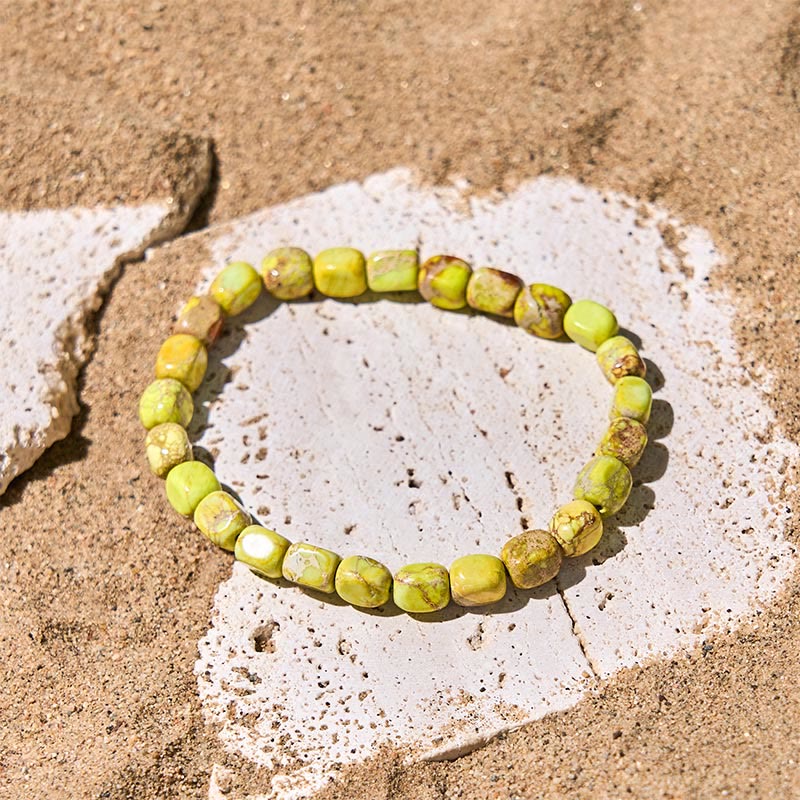 Buddhist Blessing Natural Colorful Emperor Stone Oval Square Beads Anti-stress Bracelet