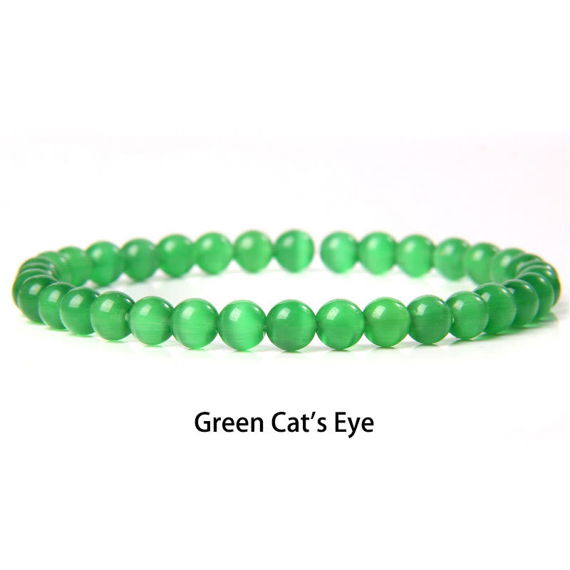 Buddhist Blessing 6mm Various Stone Crystal Black Glitter Stone Red Tiger Eye Beads Protection Bracelet