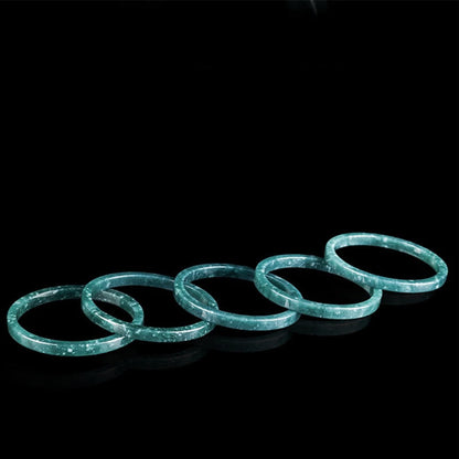 Buddhist Blessing Natural Jade Abundance Thin Bracelet Bangle