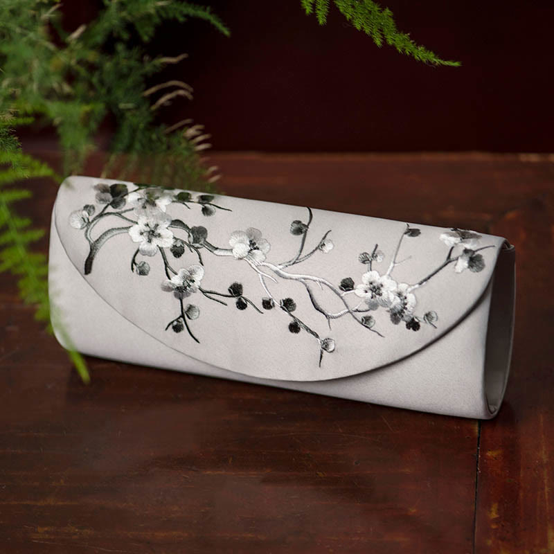 Buddhist Blessing Plum Bossom Tulip Su Embroidery Wedding Shopping Purse Handbag Crossbody Bag