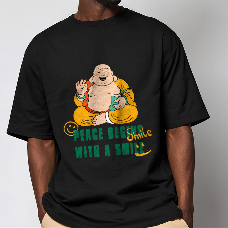 Buddhist Blessing Peace Begins With A Smile Tee T-shirt